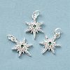 Rack Plating Brass Micro Pave Cubic Zirconia Pendants KK-E081-10S-2