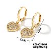 Elegant Japanese Style Copper & Zircon & Diamond Hoop Earrings HY8842-3-1