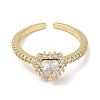 Rack Plating Brass Micro Pave Cubic Zirconia Cuff Finger Rings for Women RJEW-C114-21G-G-2