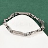 201 Stainless Steel Column Link Chain Bracelets for Women BJEW-B143-15P-2