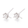 925 Sterling Silver & Clear Cubic Zirconia Stud Earring Findings STER-T008-71P-1
