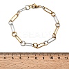 304 Stainless Steel Oval Link Chain Bracelets for Women BJEW-D377-01B-5
