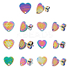 DICOSMETIC 42Pcs 7 Style 304 Stainless Steel Heart Stud Earring Findings STAS-DC0014-78-1