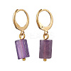 3 Pairs 304 Stainless Steel Natural Mixed Stone Leverback Earrings EJEW-JE06527-02-5