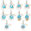 10Pcs 5 Styles Natural Freshwater Shell Pendant Decorations HJEW-FH00145-1