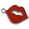 Platinum Plated Alloy Enamel Red Lip Pendants X-ENAM-26X18-1