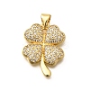 Rack Plating Brass Micro Pave Cubic Zirconia Pendants KK-L226-011G-1