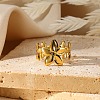 304 Stainless Steel Open Cuff Rings for Women RJEW-U060-01D-G-1