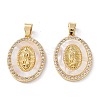 Brass Micro Pave Clear Cubic Zirconia Pendants X-ZIRC-M116-23G-1
