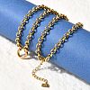 304 Stainless Steel Spring Gate Ring Pendant Rolo Chain Necklaces for Women NJEW-Z091-04G-3