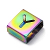 Ion Plating(IP) 304 Stainless Steel Square Slide Charms STAS-L132-21Y-M-2