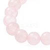 Natural Rose Quartz & Alloy Buddha Head Beaded Strech Bracelets BJEW-JB09420-03-3