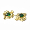 Brass Micro Pave Cubic Zirconia Pendants KK-P223-51G-02-3
