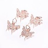 Long-Lasting Plated Brass Micro Pave Cubic Zirconia Charms ZIRC-F069-32RG-1