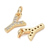 SHEGRACE Brass Micro Pave Clear Cubic Zirconia Pendants XGRQ29617-394G-Y-2