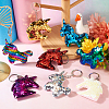 8Pcs 8 Style Reflective Sequin Unicorn Pendant Keychain KEYC-TA0001-20-4