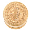 Golden Tone Round Wax Seal Brass Stamp Heads AJEW-S087-02G-06-2
