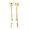 Butterfly 304 Stainless Tassel Steel Stud Earrings EJEW-H175-05G-4
