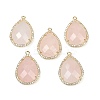 Natural Rose Quartz Faceted Pendants G-K347-12G-08-1