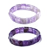 Natural Amethyst Beads Stretch Bracelets for Women Men BJEW-C097-06Z-1