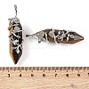 Natural Tiger Eye Double Terminal Pointed Pendants G-C144-03P-04-3