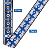 1 Roll Ethnic Style Polyester Jacquard Flower Ribbon OCOR-WH0086-95A-3