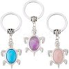 3Pcs 3 Style Natural & Synthetic Stone Keychain KEYC-OC0001-22-1