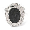 304 Stainless Steel Enamel Open Cuff Rings for Women RJEW-F166-47P-01-2