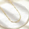 Brass Paperclip Chain Necklaces X-NJEW-A042-17G-02-4