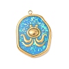 304 Stainless Steel Epoxy Resin with Natural Shell and Sequins Inside Pendants STAS-L026-17G-K03-1