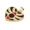 Ion Plating(IP) 304 Stainless Steel Enamel Rhinestone Pendants STAS-Q325-02F-G-2