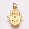 Brass Micro Pave Cubic Zirconia Pendants ZIRC-G099-39G-2
