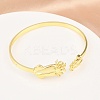 Marine Organism Brass Cuff Bangles for Women BJEW-D368-03M-G-2