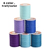 6 Rolls 6 Colors Round Waxed Polyester Cord YC-YW0001-07A-1