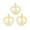 Rack Plating Brass Micro Pave Clear Cubic Zirconia Pendants KK-C011-21G-3