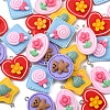 30Pcs 5 Styles Opaque Resin Pendants RESI-CJ0002-30-3