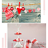 12Pcs 6 Colors Valentine's Day Foam & Cloth Pendant Decoration AJEW-CY0001-34-4