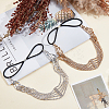 2Pcs 2 Colors Iron with Rhinestone Elastic Headband OHAR-ME0001-08-5