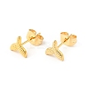 304 Stainless Steel Tiny Whale Tail Stud Earrings with 316 Stainless Steel Pins for Women EJEW-J043-15G-1