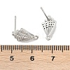 Brass Micro Pave Cubic Zirconia Stud Earring Findings LS-KK-Z094-13P-3