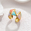 304 Stainless Steel Enamel Cuff Open Rings WG35DFF-10-1