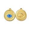 Ion Plating(IP) 304 Stainless Steel Enamel Pendants STAS-Q001-27G-1