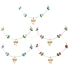 Alloy Bowknot Pendant Tulip Flower Glass Seed Beaded Necklaces for Women NJEW-MZ00148-2