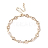 Cubic Zirconia Heart Link Bracelets BJEW-L711-02G-09-4