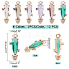 12Pcs 6 Colors Rack Plating Brass Micro Pave Clear Cubic Zirconia Pendants KK-GA0001-07-2