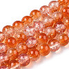 Transparent Crackle Baking Paint Glass Beads X1-DGLA-T003-01B-11-1