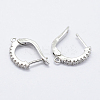 Brass Micro Pave Cubic Zirconia Hoop Earring Findings with Latch Back Closure KK-K220-08-3