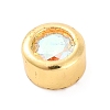 Rack Plating Flat Round Brass Micro Pave Cubic Zirconia Cabochons KK-F874-03G-08-2