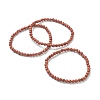 Synthetic Goldstone Beaded Stretch Bracelets BJEW-A117-A-15-1