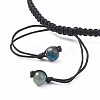 Round Natural Apatite Braided Bead Bracelet BJEW-TA00106-3